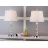 SAFAVIEH Lighting Collection Deco Prisms Modern Glam Crystal 21-inch Bedroom Living Room Home Office Desk Nightstand Table Lamp Set of 2 (LED Bulbs Included)