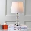 SAFAVIEH Lighting Collection Derry Modern Glam Crystal Stacked Orb/ Off-White Shade 15-inch Bedroom Living Room Home Office Desk Nightstand Table Lamp Set of 2 (LED Bulbs Included)(Clear/White – Set of 2)