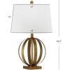 SAFAVIEH Lighting Collection Euginia Modern Farmhouse Rustic Sphere Gold 25-inch Bedroom Living Room Home Office Desk Nightstand Table Lamp Set of 2 (LED Bulbs Included)