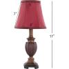 SAFAVIEH Lighting Collection Hermione Cherry Urn/ Red Shade 16-inch Bedroom Living Room Home Office Desk Nightstand Table Lamp Set of 2 (LED Bulbs Included)