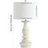 SAFAVIEH Lighting Collection Jareth White Wash 29-inch Bedroom Living Room Home Office Desk Nightstand Table Lamp Set of 2 (LED Bulbs Included)