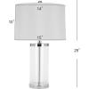 SAFAVIEH Lighting Collection Jeanie Modern Glass Cylinder 25-inch Bedroom Living Room Home Office Desk Nightstand Table Lamp Set of 2 (LED Bulbs Included)