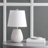 SAFAVIEH Lighting Collection Kole White 21-inch Bedroom Living Room Home Office Desk Nightstand Table Lamp Set of 2 (LED Bulbs Included)
