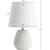 SAFAVIEH Lighting Collection Kole White 21-inch Bedroom Living Room Home Office Desk Nightstand Table Lamp Set of 2 (LED Bulbs Included)