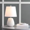 SAFAVIEH Lighting Collection Kole White 21-inch Bedroom Living Room Home Office Desk Nightstand Table Lamp Set of 2 (LED Bulbs Included)