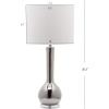SAFAVIEH Lighting Collection Mae Long Neck Modern Contemporary Green Ceramic 31-inch Bedroom Living Room Home Office Desk Nightstand Table Lamp Set of 2 (LED Bulbs Included)(Silver – Set of 2)
