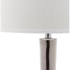 SAFAVIEH Lighting Collection Mae Long Neck Modern Contemporary Green Ceramic 31-inch Bedroom Living Room Home Office Desk Nightstand Table Lamp Set of 2 (LED Bulbs Included)(Silver – Set of 2)