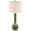 SAFAVIEH Lighting Collection Mae Long Neck Modern Contemporary Green Ceramic 31-inch Bedroom Living Room Home Office Desk Nightstand Table Lamp Set of 2 (LED Bulbs Included)(Green – Set of 2)