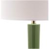 SAFAVIEH Lighting Collection Mae Long Neck Modern Contemporary Green Ceramic 31-inch Bedroom Living Room Home Office Desk Nightstand Table Lamp Set of 2 (LED Bulbs Included)(Green – Set of 2)