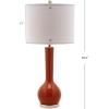 SAFAVIEH Lighting Collection Mae Long Neck Modern Contemporary Green Ceramic 31-inch Bedroom Living Room Home Office Desk Nightstand Table Lamp Set of 2 (LED Bulbs Included)(Orange – Set of 2)