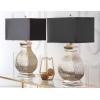 SAFAVIEH Lighting Collection Malaga Silver/ Black Rectangle Shade 30-inch Bedroom Living Room Home Office Desk Nightstand Table Lamp Set of 2 (LED Bulbs Included)
