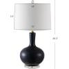 SAFAVIEH Lighting Collection Nilla Modern Contemporary Cream/ Clear 27-inch Bedroom Living Room Home Office Desk Nightstand Table Lamp Set of 2 (LED Bulbs Included)(Navy – Set of 2)