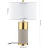 SAFAVIEH Lighting Collection Oliver Modern Contemporary Farmhouse Grey Concrete/ Gold Bedroom Living Room Home Office Desk Nightstand Table Lamp Set of 2 (LED Bulbs Included)