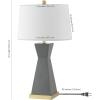SAFAVIEH Lighting Collection Onder Grey/Gold 27-inch Table Lamp Set of 2(Gray)