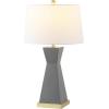SAFAVIEH Lighting Collection Onder Grey/Gold 27-inch Table Lamp Set of 2(Gray)