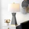 SAFAVIEH Lighting Collection Onder Grey/Gold 27-inch Table Lamp Set of 2(Grey – Set of 2)