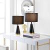 SAFAVIEH Lighting Collection Penla Modern Contemporary Black/ Brass Gold 20-inch Bedroom Living Room Home Office Desk Nightstand Table Lamp Set of 2 (LED Bulbs Included)