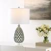 SAFAVIEH Lighting Collection Quin Moroccan Grey 25-inch Table Lamp Set of 2