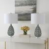 SAFAVIEH Lighting Collection Quin Moroccan Grey 25-inch Table Lamp Set of 2