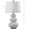 SAFAVIEH Lighting Collection Rita Modern Contemporary White Triple Gourd Studded 29-inch Bedroom Living Room Home Office Desk Nightstand Table Lamp Set of 2 (LED Bulbs Included)
