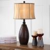 SAFAVIEH Lighting Collection Santa Fe Rustic Brown Studded Faux Leather 29-inch Bedroom Living Room Home Office Desk Nightstand Table Lamp Set of 2 (LED Bulbs Included)