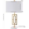 SAFAVIEH Lighting Collection Yara Gold Iron 26-inch Bedroom Living Room Home Office Desk Nightstand Table Lamp Set of 2 (LED Bulbs Included)