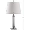 SAFAVIEH Lighting Collection Zara Modern Farmhouse Crystal 24-inch Bedroom Living Room Home Office Desk Nightstand Table Lamp Set of 2 (LED Bulbs Included)