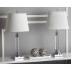 SAFAVIEH Lighting Collection Zara Modern Farmhouse Crystal 24-inch Bedroom Living Room Home Office Desk Nightstand Table Lamp Set of 2 (LED Bulbs Included)