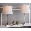 SAFAVIEH Lighting Collection Zara Modern Farmhouse Crystal 24-inch Bedroom Living Room Home Office Desk Nightstand Table Lamp Set of 2 (LED Bulbs Included)
