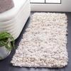 SAFAVIEH Rio Shag Collection Area Rug – 5′ x 8′, Green & Multi, Handmade Decorative, 3.5-inch Thick Ideal for High Traffic Areas in Living Room, Bedroom (SG951A)(Creme)
