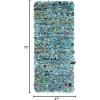 SAFAVIEH Rio Shag Collection Area Rug – 5′ x 8′, Green & Multi, Handmade Decorative, 3.5-inch Thick Ideal for High Traffic Areas in Living Room, Bedroom (SG951A)(Blue/Multi)