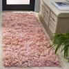 SAFAVIEH Rio Shag Collection Area Rug – 5′ x 8′, Green & Multi, Handmade Decorative, 3.5-inch Thick Ideal for High Traffic Areas in Living Room, Bedroom (SG951A)(Light Pink)