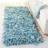 SAFAVIEH Rio Shag Collection Area Rug – 5′ x 8′, Green & Multi, Handmade Decorative, 3.5-inch Thick Ideal for High Traffic Areas in Living Room, Bedroom (SG951A)(Sky)