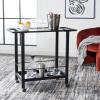 Safavieh Home Collection Gaelle Matte Gold/Black 2-Tier Bar Cart with Handle(Matte Black/Black)