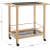 Safavieh Home Collection Gaelle Matte Gold/Black 2-Tier Bar Cart with Handle(Matte Gold/Black)