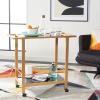 Safavieh Home Collection Gaelle Matte Gold/Black 2-Tier Bar Cart with Handle(Matte Gold/Black)