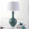 Safavieh Lighting Collection Blanche Gourd Teal and White Table Lamp, Set of 2(Teal – Set of 2)