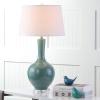 Safavieh Lighting Collection Blanche Gourd Teal and White Table Lamp, Set of 2(Teal – Set of 2)