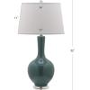 Safavieh Lighting Collection Blanche Gourd Teal and White Table Lamp, Set of 2(Teal – Set of 2)