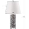 Safavieh Lighting Collection Dixon Navy White and Navy Base Table Lamp, Set of 2(Grey – Set of 2)