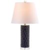 Safavieh Lighting Collection Dixon Navy White and Navy Base Table Lamp, Set of 2(Navy – Set of 2)