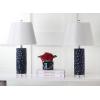 Safavieh Lighting Collection Dixon Navy White and Navy Base Table Lamp, Set of 2(Navy – Set of 2)