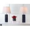 Safavieh Lighting Collection Dixon Navy White and Navy Base Table Lamp, Set of 2(Navy – Set of 2)