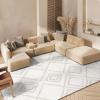 SAFAVIEH Area Rug 8×10 – Arizona Shag Collection – Large – Ivory & Beige, Moroccan Boho Design, Non-Shedding & Easy to Clean, Ideal for Living Room, Bedroom, Dining Space (ASG744A)