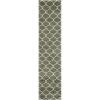 SAFAVIEH Area Rug 8×10 – Tahoe Shag Collection – Large – Silver & White, Trellis Pattern, Non-Shedding & Easy Cleaning, Plush Thick Pile, Ideal for Living Room, Bedroom, Dining Space (THO677G)(Sage/White)