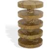 SAFAVIEH Couture Collection – Danny Green & Brown Stacked Round Marble Accent Table, Fully Assembled (SFV5766B)(Brown/Green)