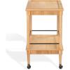 SAFAVIEH Couture Collection – Donna Brielle Natural Brown Bar Cart, 2-Shelf Rolling Serving Cart with Black Rail Detail, Modern Design (SFV4248A)(Natural)