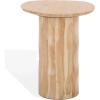 SAFAVIEH Couture Collection – Jenna Mira Travertine Top Accent Table, Modern Style, Sculptural Wood Base, Fully Assembled (SFV5780A)(Natural/Travertine)