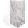 SAFAVIEH Couture Collection – Leah Bryanna White & Brown Marble Accent Table, Triangle Top Drink Table, Sculptural Pedestal Design (SFV9751B)(White)