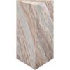 SAFAVIEH Couture Collection – Leah Bryanna White & Brown Marble Accent Table, Triangle Top Drink Table, Sculptural Pedestal Design (SFV9751B)(White/Brown)